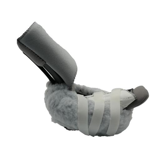 Pediatric Phase II Multi Podus orthopedic brace with gray foam padding, adjustable straps, made in the USA, RCAI, B2B.