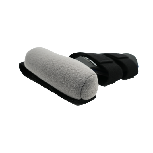 Gray Contour Hand orthotic brace with black adjustable straps, made in the USA, best orthopedic braces by RCAI, ideal for.