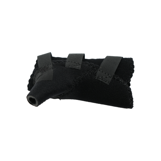 Black pediatric wrist thumb support brace with three adjustable straps, made in the USA, best orthopedic braces by RCAI for.