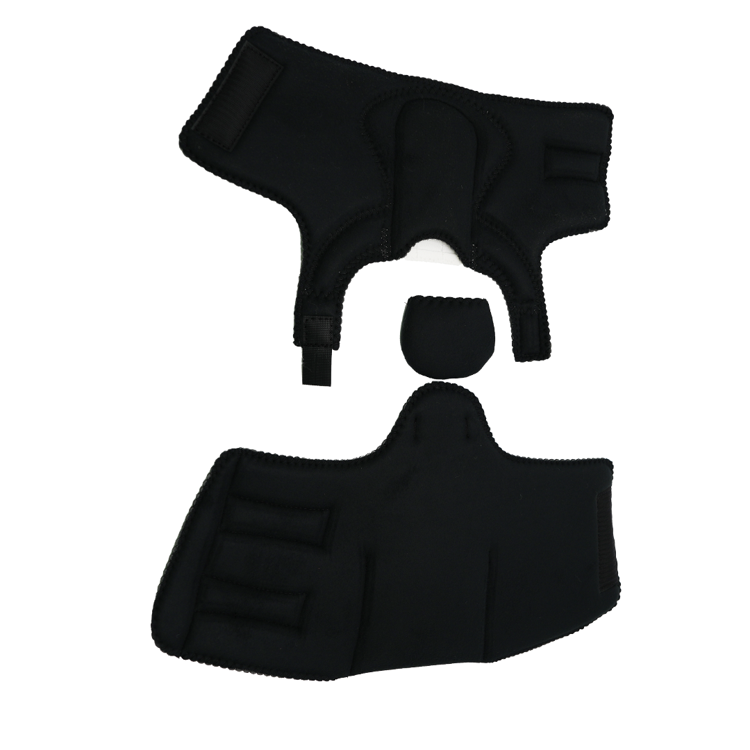 Black neoprene MPO 2000 Active Accessory Kit with adjustable straps, made in the USA, best orthopedic braces for B2B.