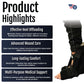 Black Soft Heel Suspension Boot with open-heel design, breathable orthowick liner, made in the USA, RCai certified, ideal.