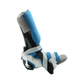 Blue and gray pediatric Dorsi-Flexion Multi Podus foot brace with white adjustable straps, made in the USA, RCAI, best.
