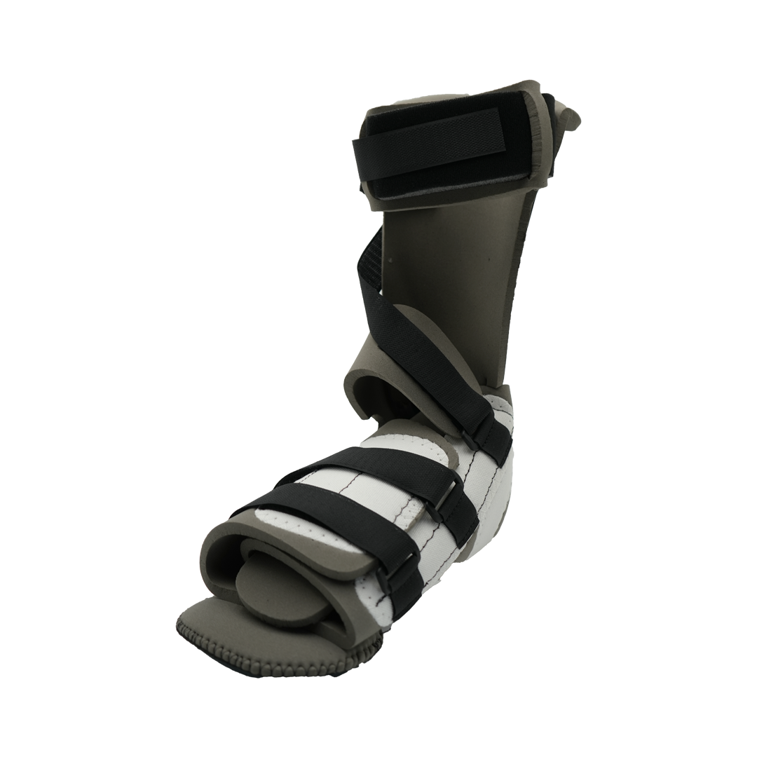 Padded black and white orthopaedic burn unit brace with adjustable strap closures, made in the USA, best orthopaedic braces.