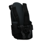 Black RCAI TLSO short front orthopedic brace with adjustable straps, rigid supportive shell, and padding, made in the USA,.