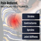 Lightweight blue and gray Flex Cuff elbow orthosis on arm, highlighting red area of pain relief, made in the USA, best.
