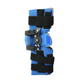 Blue Flex Cuff Elbow Orthosis with adjustable black straps and metal hinge, made in the USA, RCAI, best orthopedic braces.