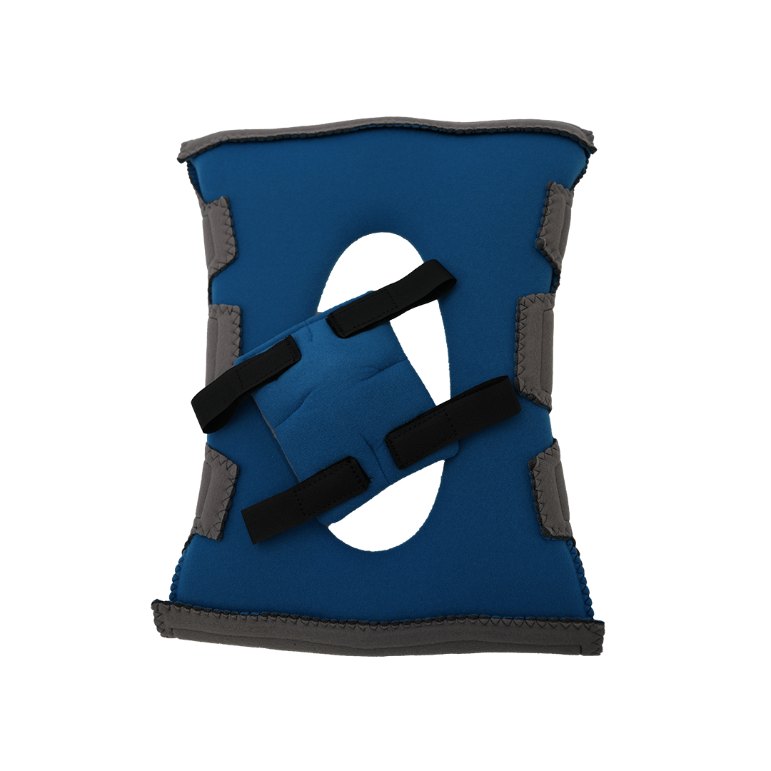 Blue Premier Knee Orthosis Accessory Kit with black adjustable straps and gray trim, made in the USA, best orthopedic braces .