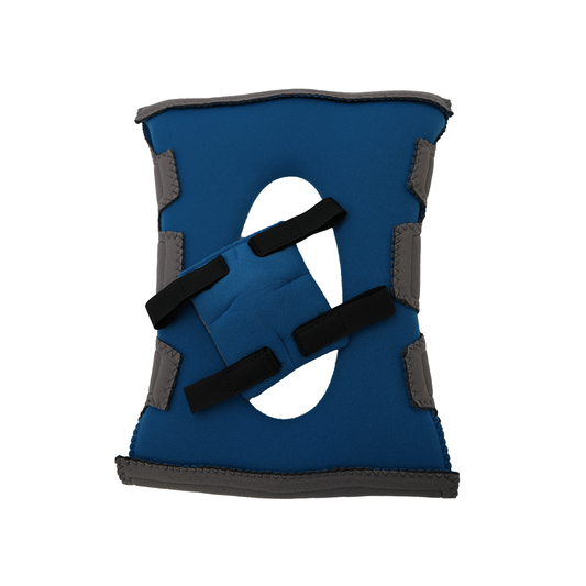 Blue Premier Knee Orthosis Accessory Kit with black adjustable straps and gray trim, made in the USA, best orthopedic braces .