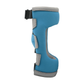 Blue and gray adjustable RCAI Premier knee orthosis with three Velcro straps, made in the USA, best orthopedic brace for B2B .