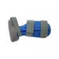 Blue and gray adaptable contour hand orthosis with three adjustable gray straps, made in the USA, RCAI best orthopedic.