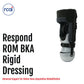 Black Respond ROM BKA rigid dressing brace with adjustable straps and padded lower section, made in the USA, RCAI best.