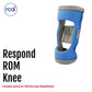 Blue and gray Respond ROM Knee brace with adjustable straps, made in the USA, best orthopedic braces by RCAI for B2B.