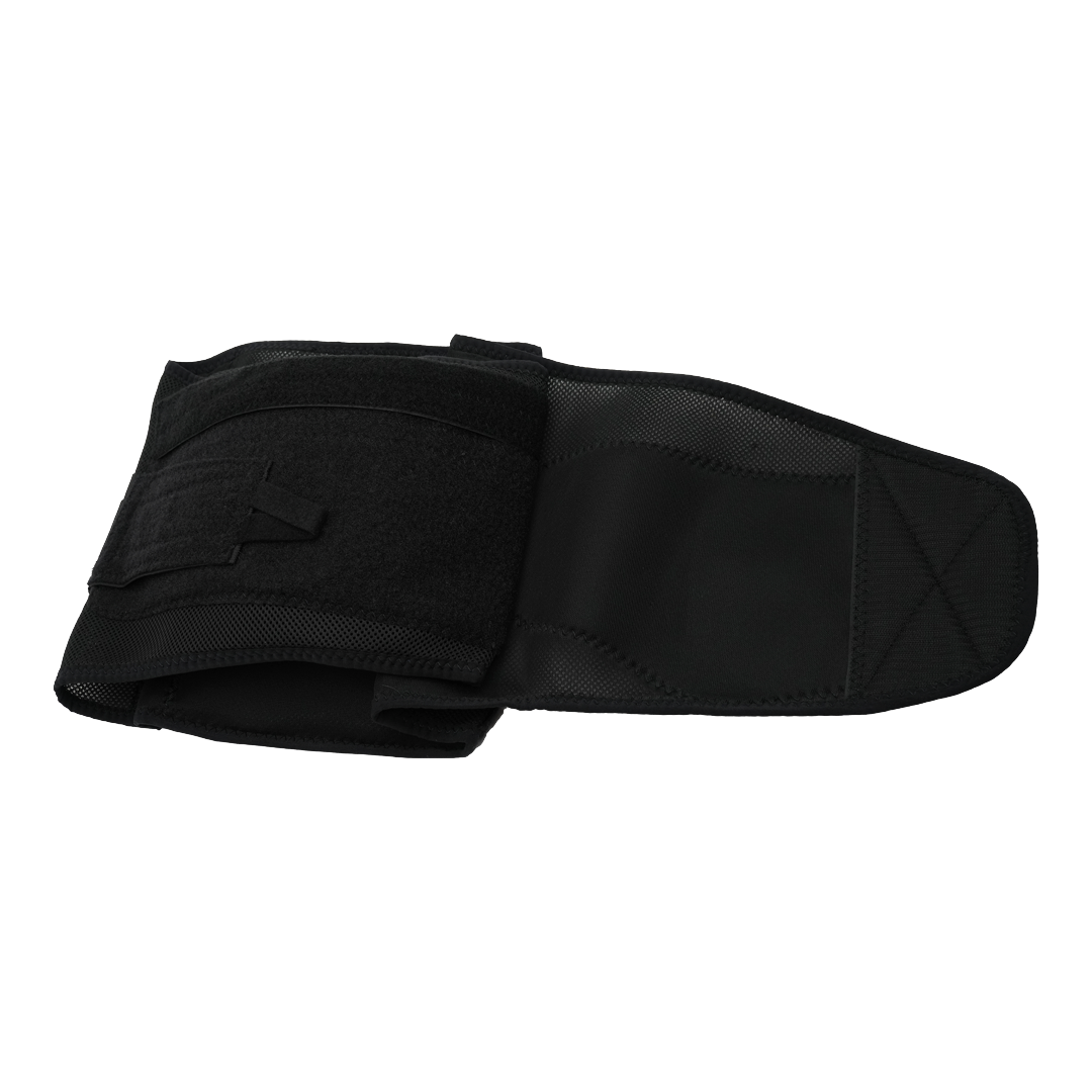 Black Control Fit LSO back brace with adjustable Velcro straps, designed for support, made in the USA, top-quality RCAI B2B.