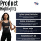 Black RCAI Basic Lumbar Sacral Orthosis back support worn by model, highlighting optimal spinal stabilization, medical-grade .