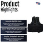 Black Thoracic Lumbar Support with rigid detachable side panels and adjustable anterior weight-lifting straps, labeled Made.