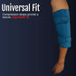 Blue RCAI elbow stabilizer with adjustable compression straps on a bent arm, made in the USA, best orthopedic braces, B2B.