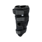 Black RCAI Deluxe Wrap Knee brace with adjustable Velcro straps and breathable mesh panels, made in the USA, ideal for B2B.