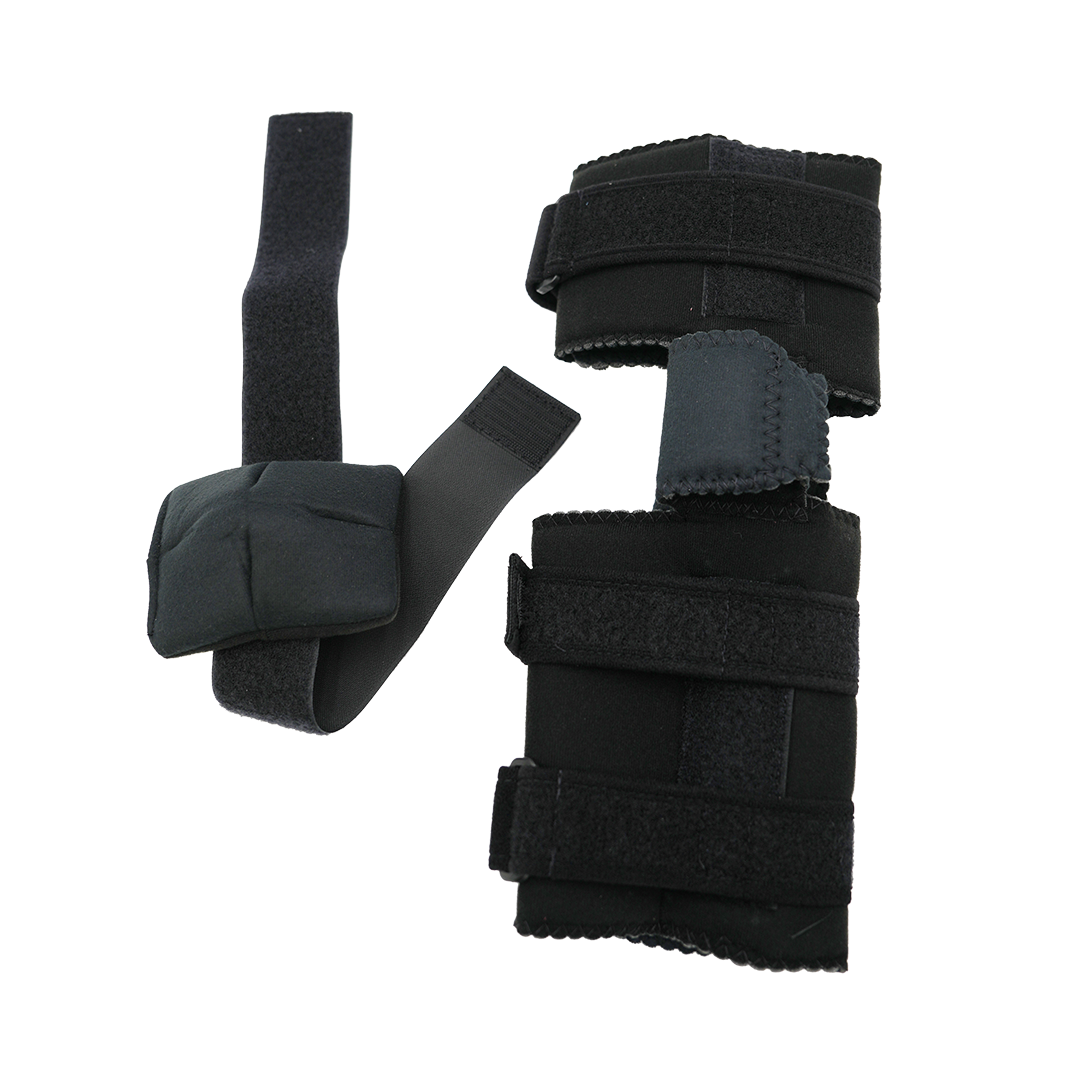 Black neoprene Flex Pop Elbow Accessory Kit with adjustable straps and hook-and-loop closures, made in the USA, best.