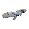 Gray and blue finger extension orthosis with adjustable straps, made in the USA by RCAI, best orthopedic braces for B2B.