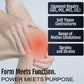 Semi-rigid ratchet POP knee brace on a bent leg with hand touching knee, promoting support for ligament repairs, soft tissue .