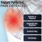 Hip Abduction Orthosis Girdle worn on child’s hips under plaid shirt, highlighting targeted red pain relief area, made in.