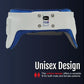 White and blue hip abduction orthosis girdle with adjustable straps and metal fasteners, small size, made in the USA, RCAI,.