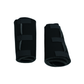Pair of black pediatric knee brace sleeves with gray interior lining and adjustable Velcro straps for support and comfort.