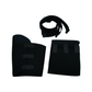 Black universal arm brace accessory kit featuring two padded fabric wraps with adjustable straps and a long black securing.
