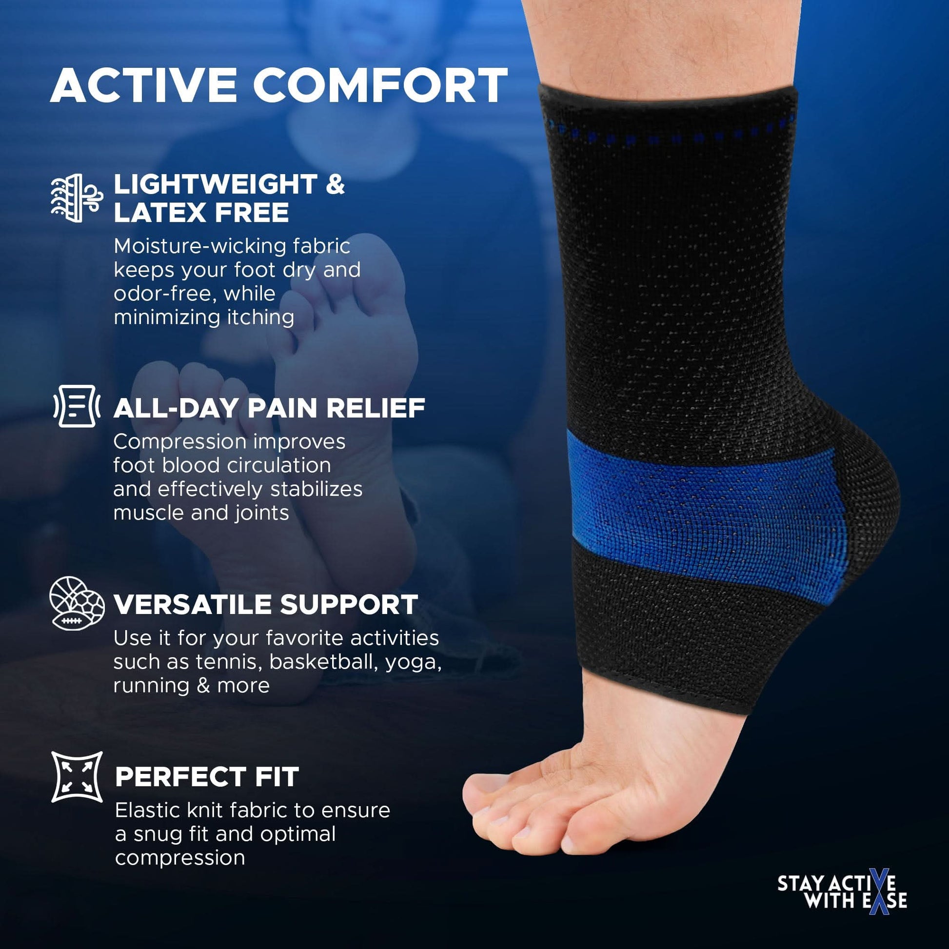 Moisture-wicking, latex-free, all-day pain relief, versatile support, made in the USA, rcai, best orthopedic braces, b2b.