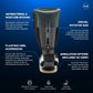 Black RCAI MPO 2000® orthopedic boot with adjustable swivel rotator bar, breathable moisture-wicking liner, and floating.